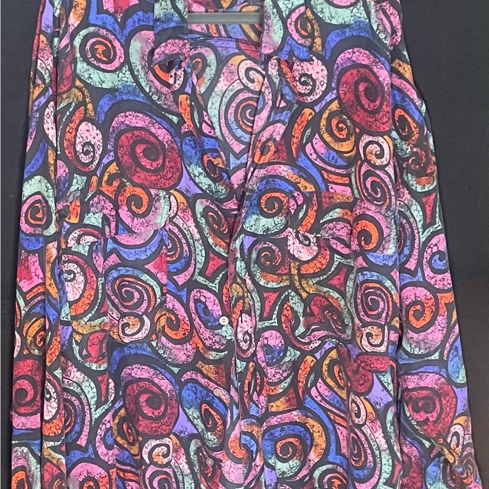 Vintage Men’s Colorful Swirl Patterned Shirt